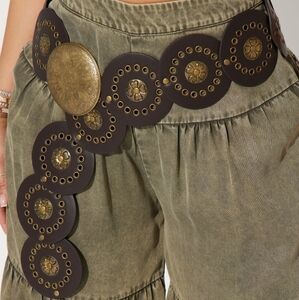 Elegant Brown and Gold Women's Belt